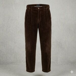 Vintage Baracuta Wide Wale Corduroy Pants 36x32 Brown Pleated Grandpaccore 90s